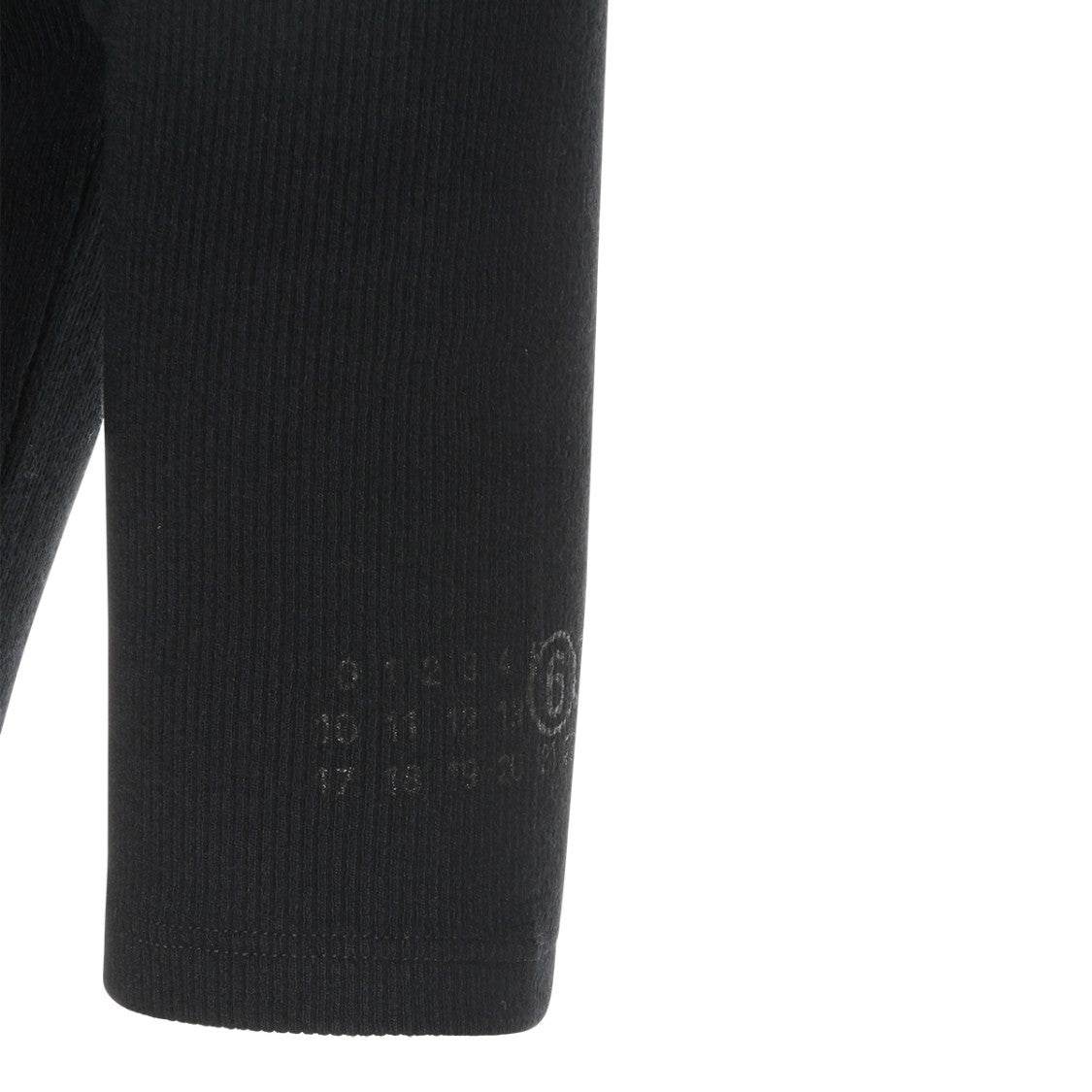 Mm6 By Maison Margiela Elbow Sleeve Black Top With Asymmetric Neckline