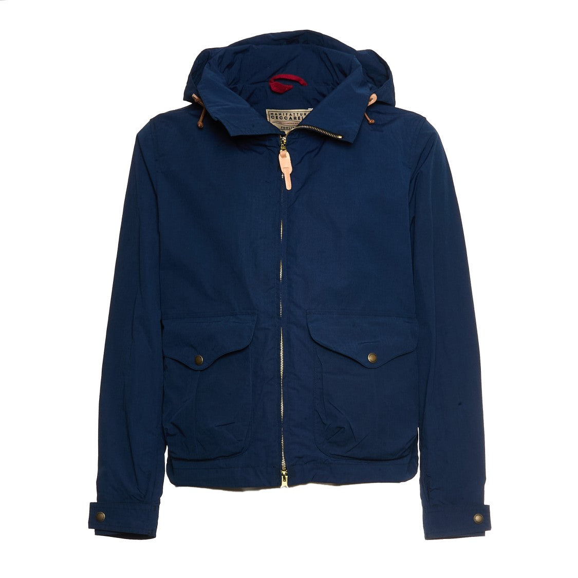 Manifattura Ceccarelli Navy Blazer Coat With Concealed Zip Collar