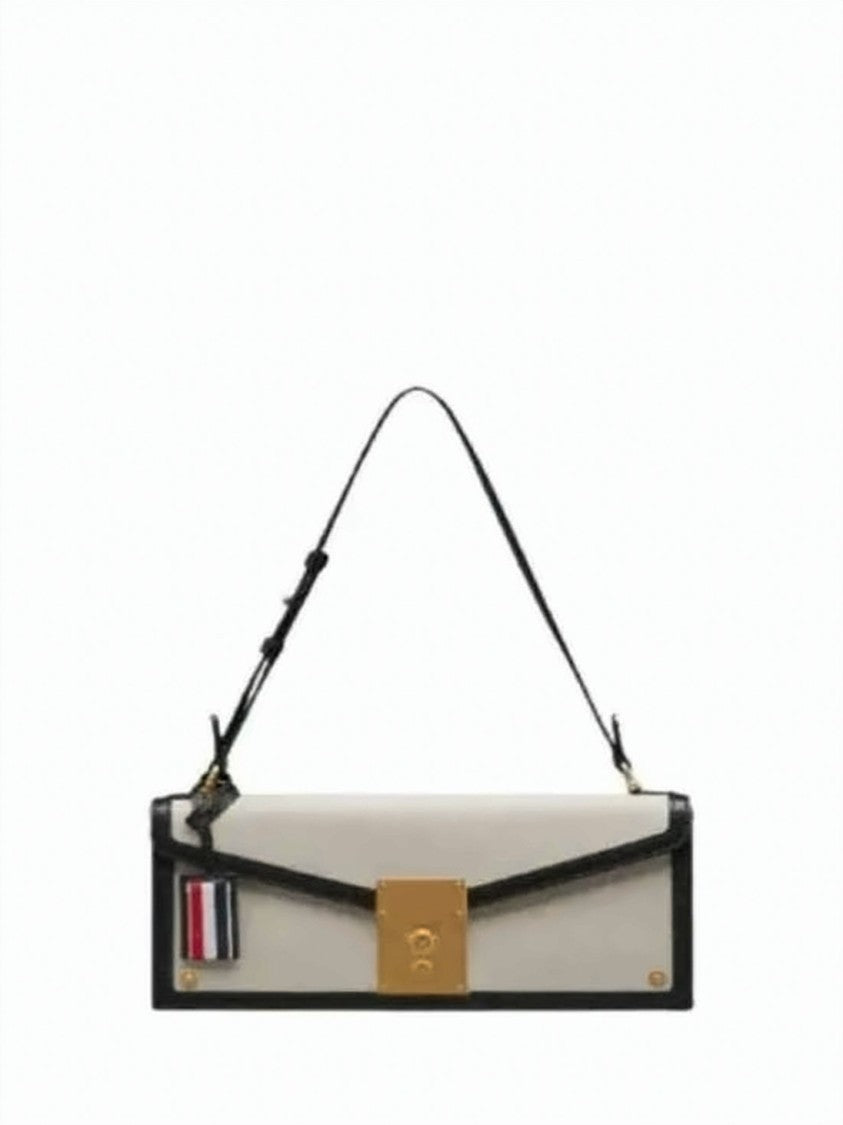Thom Browne Rectangular Shoulder Bag With Structured Silhouette And Signature Accents