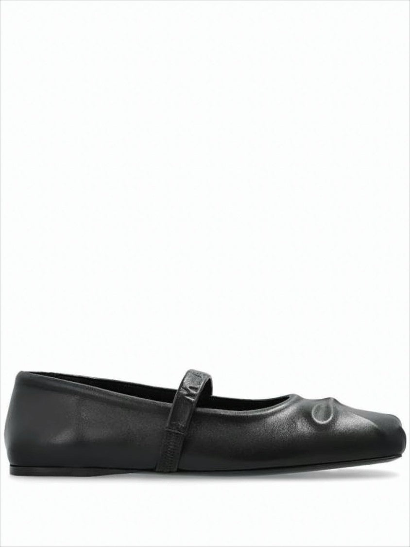Marni Lambskin Leather Flat Shoes With Embossed Detailing