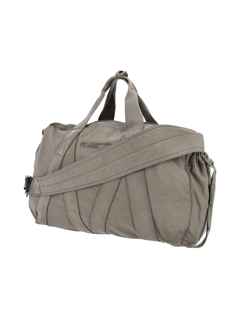 Massimo Osti Studio Taupe Technical Fabric Shoulder Bag