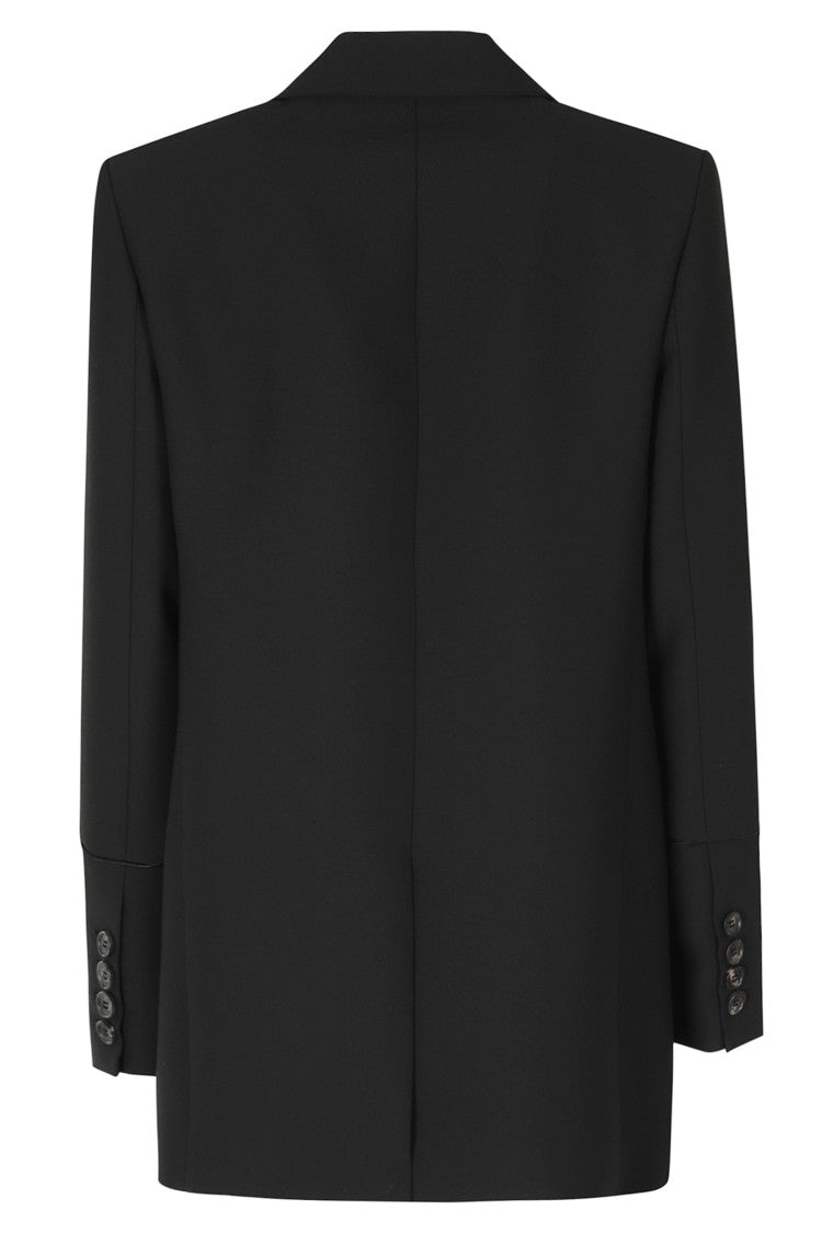 Ermanno Firenze Black Single-Breasted Padded Shoulders Polyester Blazer