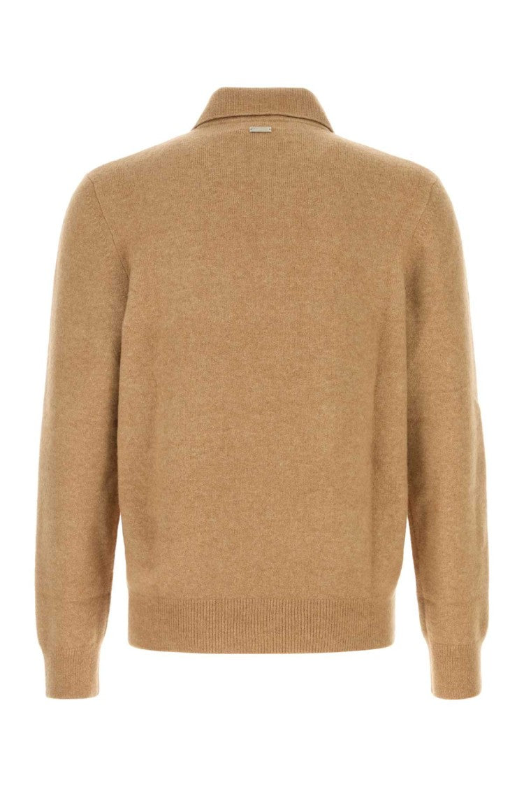 Salvatore Ferragamo Stretch Camel Blend Polo Shirt