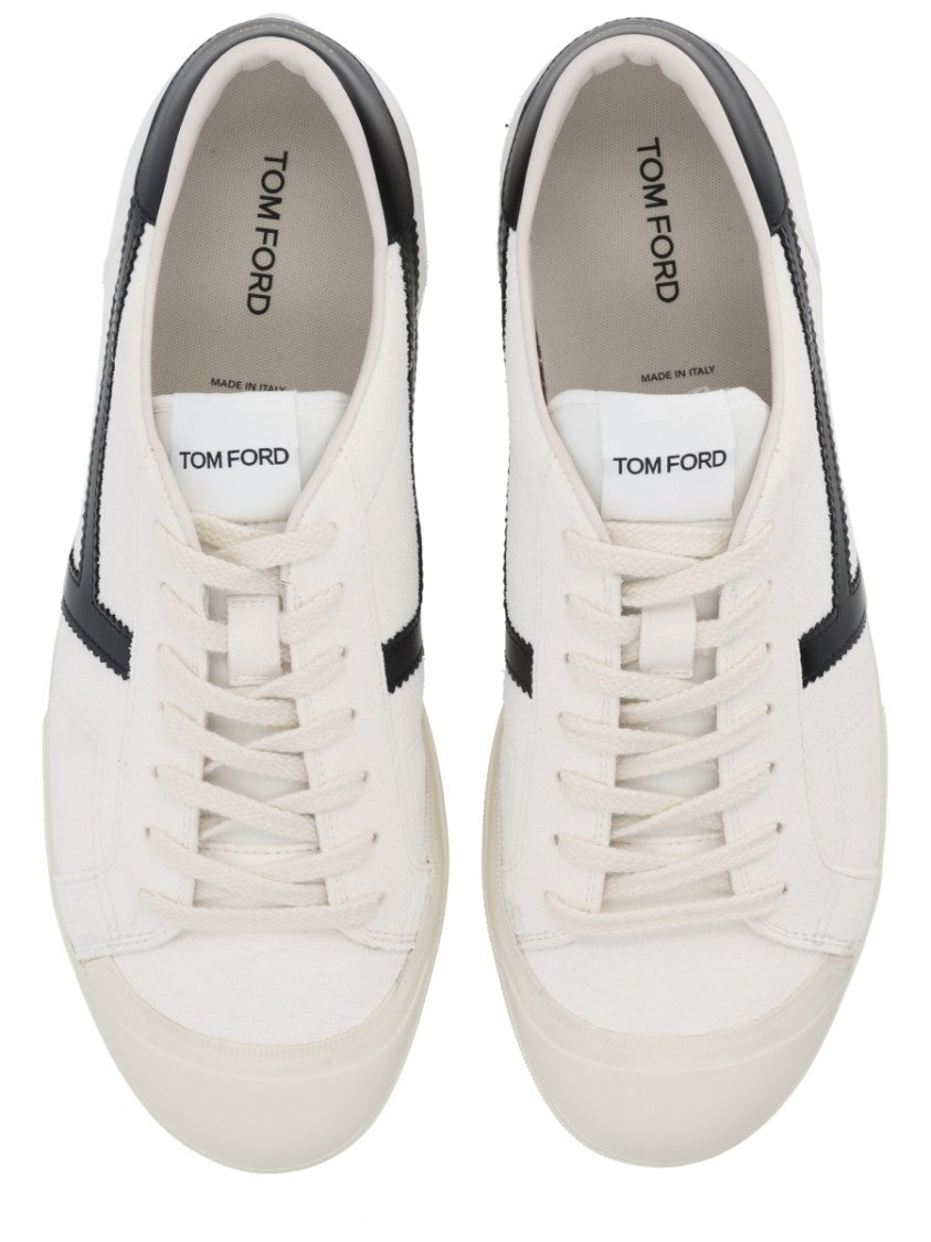 Tom Ford Off-White Jarvis Zigzag Stripe Leather Sneakers