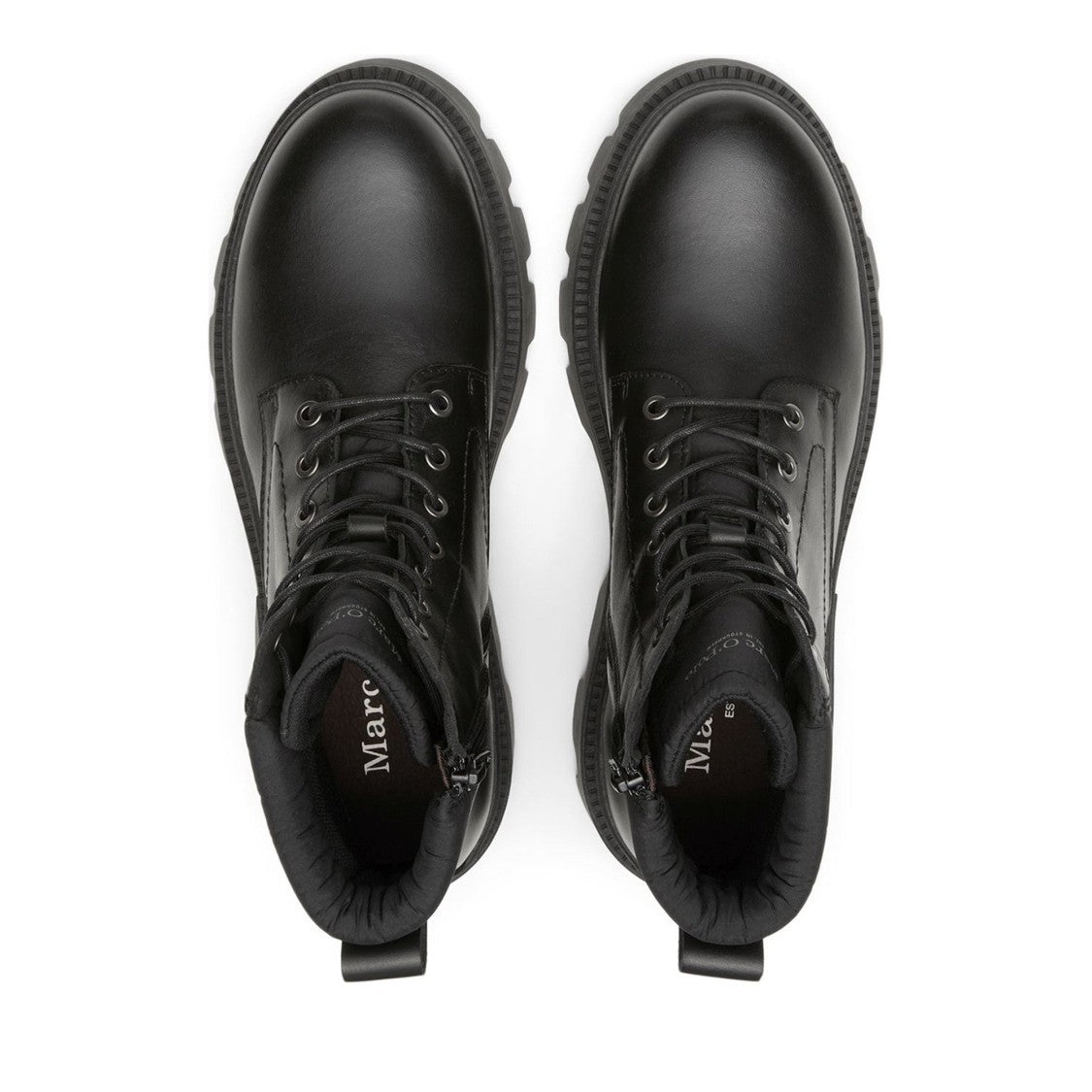 Marc O'polo Black Isak 9A Leather Lace-Up Side Zip Boots