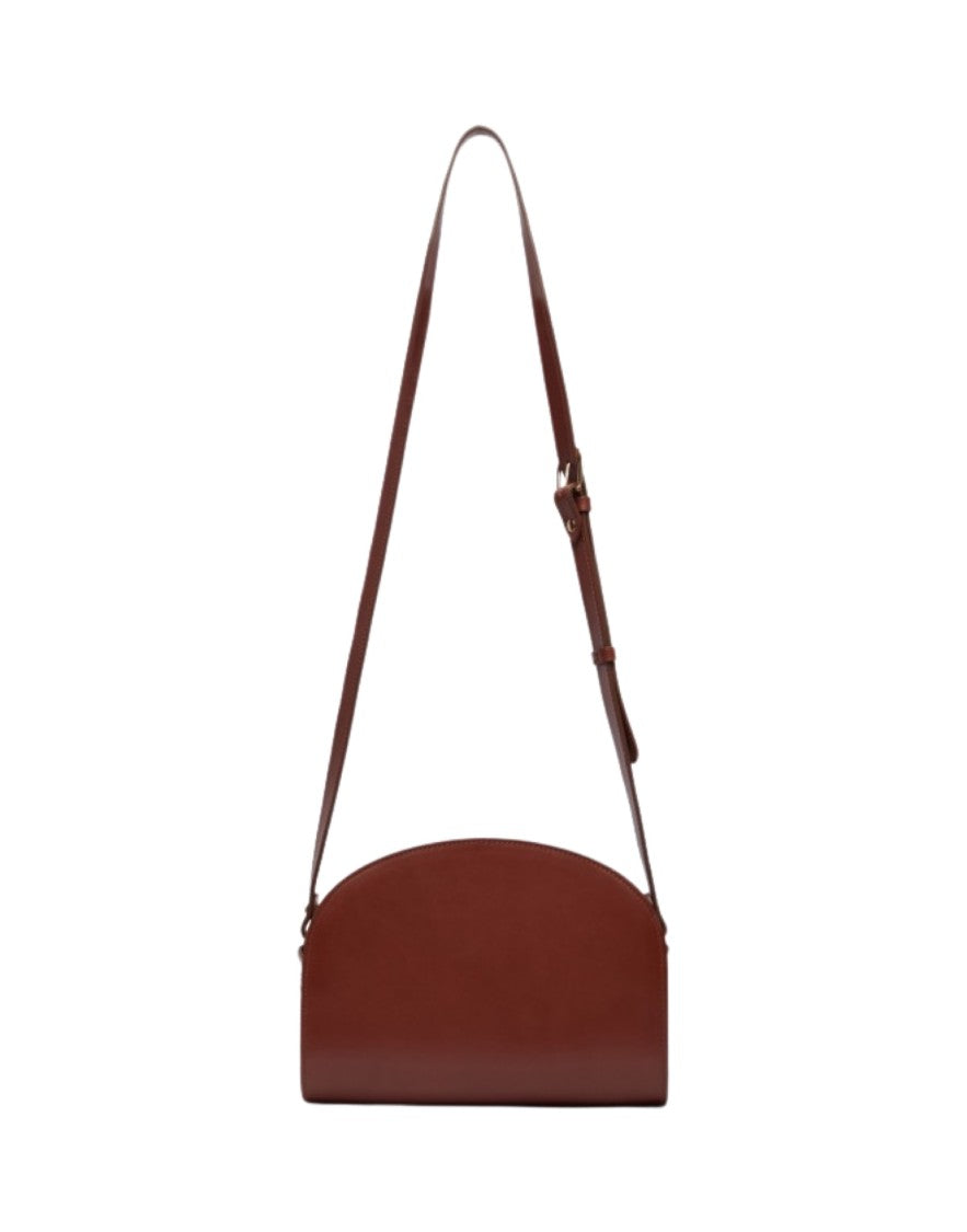 A.P.C. Half-Moon Leather Shoulder Bag With Adjustable Strap