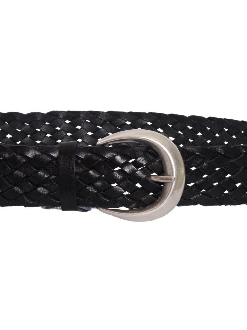 Claudio Orciani Braided Black Leather Belt