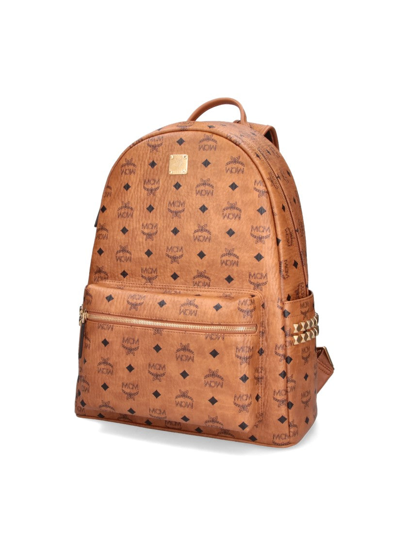 Mcm Brown Stark Visetos Fabric Backpack