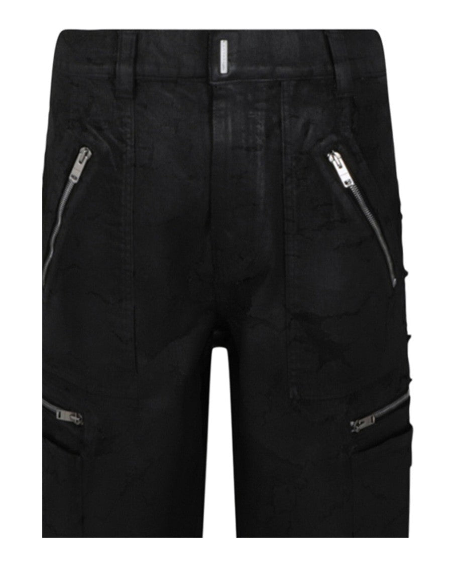 Givenchy Distressed Coated Loose Fit Jeans