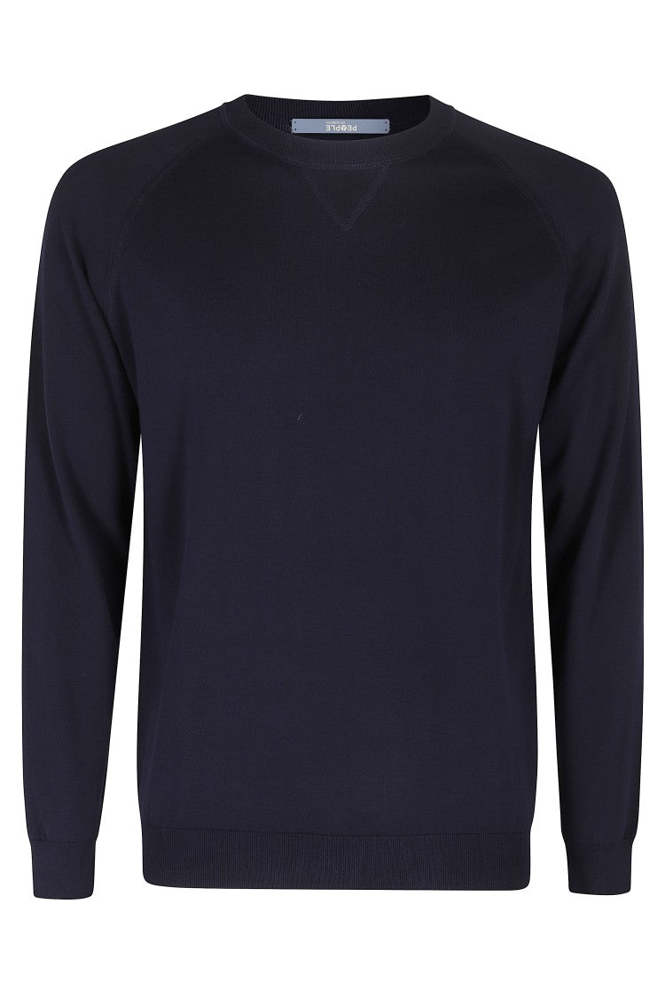 People Of Shibuya Crew Neck Navy Sweater