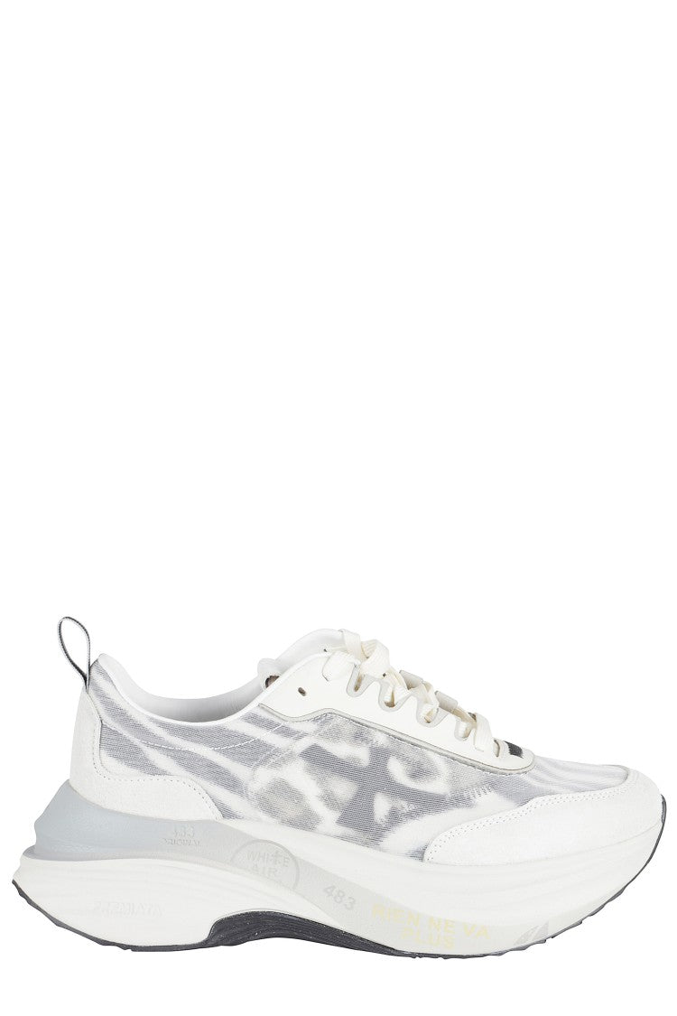 Premiata Gray Hill 7507 Side-Logo Cotton-Blend Sneakers