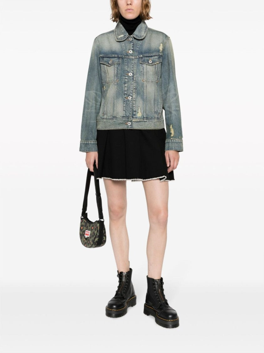Kenzo Cropped Indigo Blue Denim Jacket