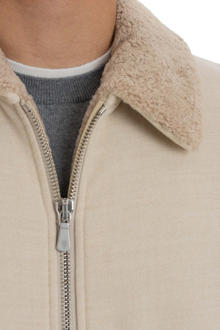 Eleventy Wool Bomber With Curly Merino Lining
