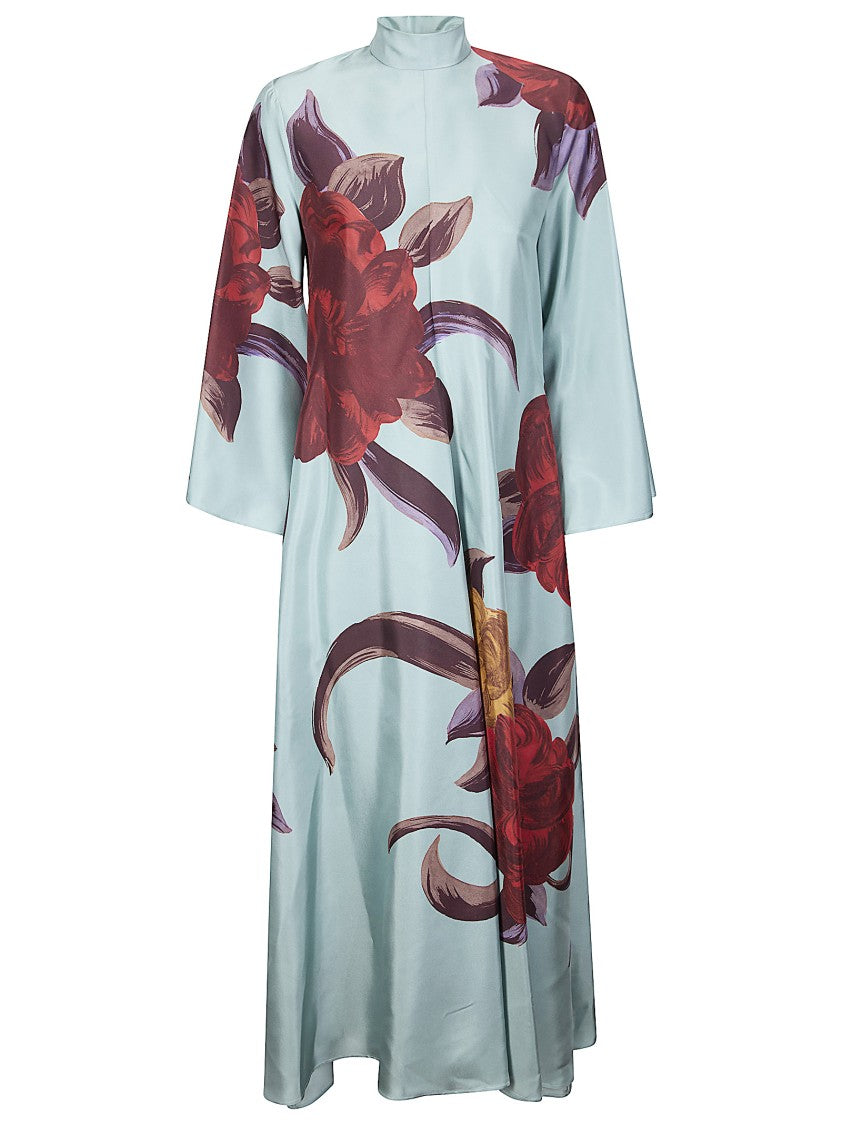 La Double J Silk Maxi Dress With Colorful Print
