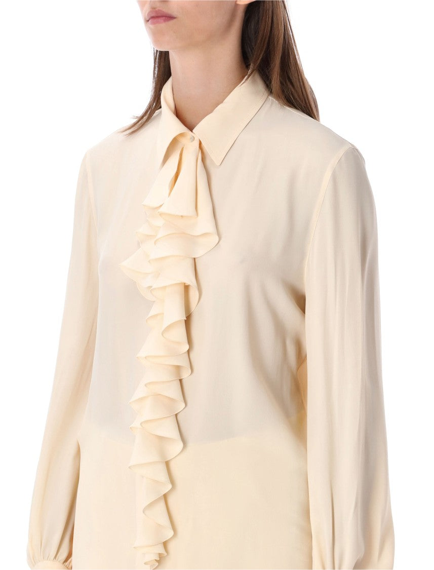Alberta Ferretti Ruffle Flared Cuff Shirt
