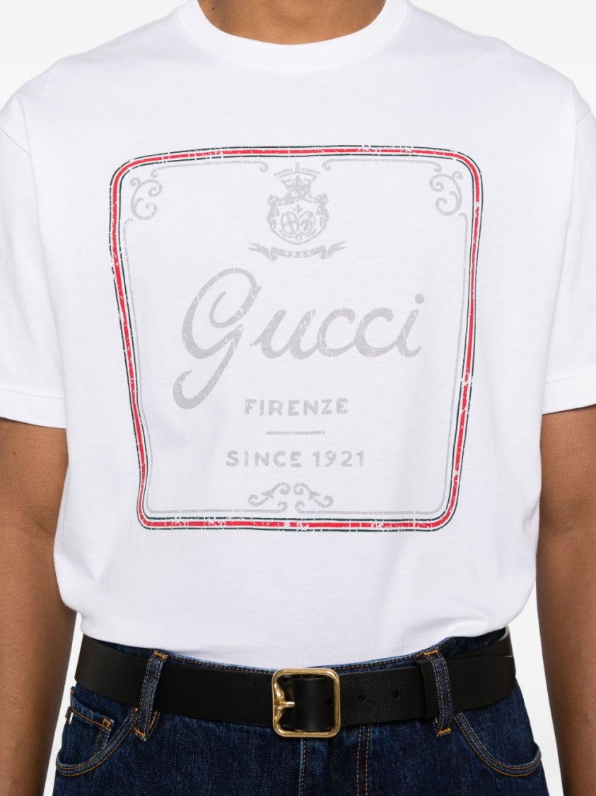 Gucci White Short-Sleeve T-Shirt With Vintage-Inspired Graphic