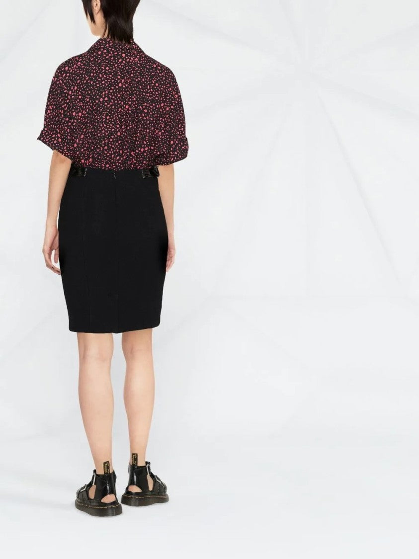 Moschino Black Mini Skirt With Textured Wool Fabric