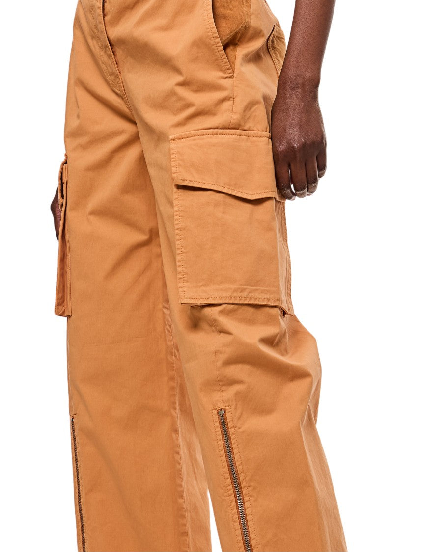 Stella Mccartney Front Zip Cargo Pants With Double Box Pleats And Slashed Pockets