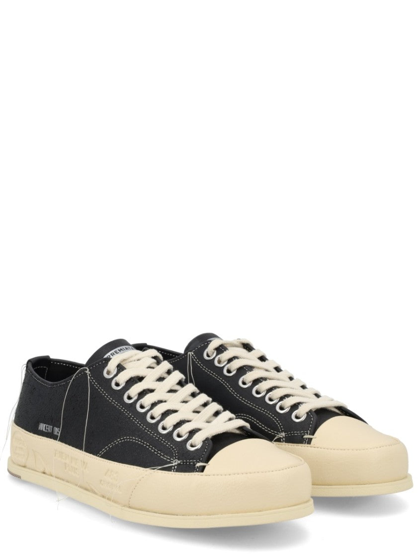Premiata Vincent Black Calfskin Low Sneakers