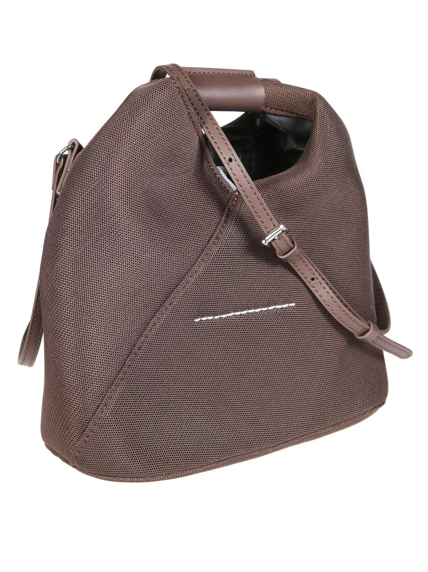 Mm6 By Maison Margiela Structured White Handbag With Top Handle And Rectangular Silhouette