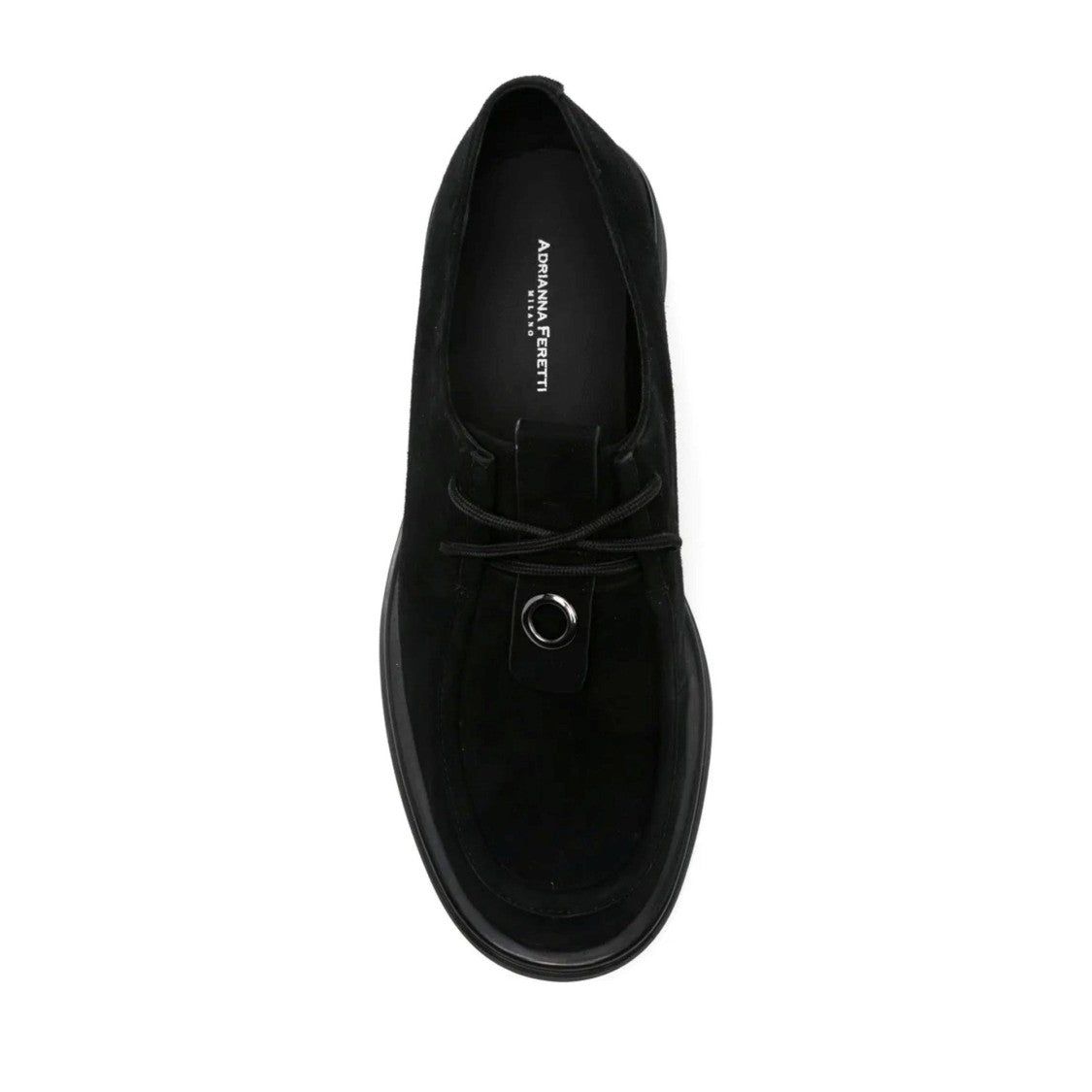 Adrianna Feretti Black Soft Decorative Metal Eyelet Suede Loafers