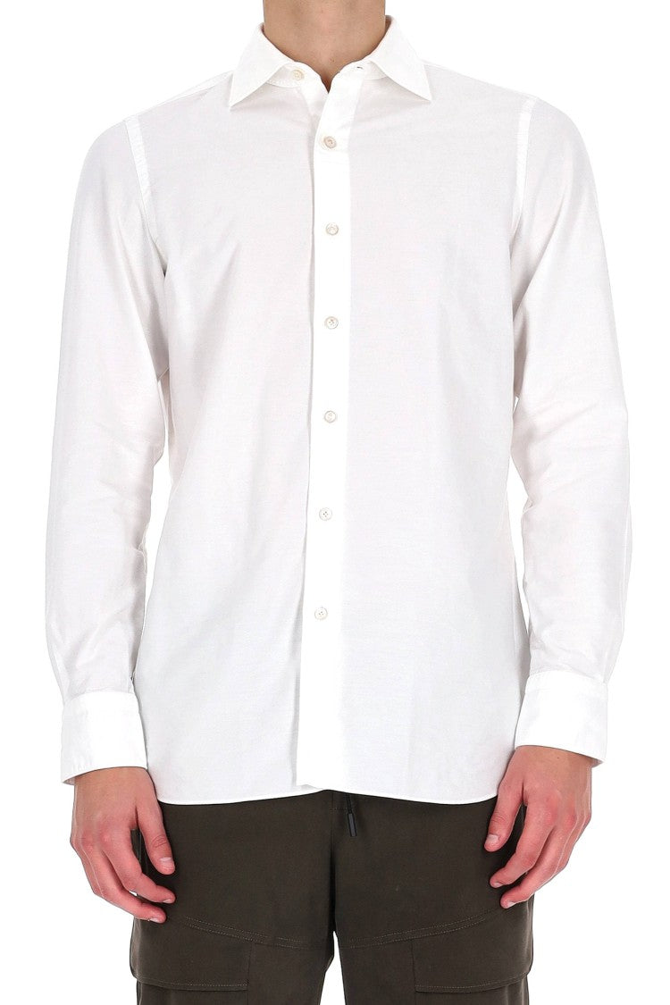 Finamore Gaeta Linea Cotton Chambray Tailored Shirt