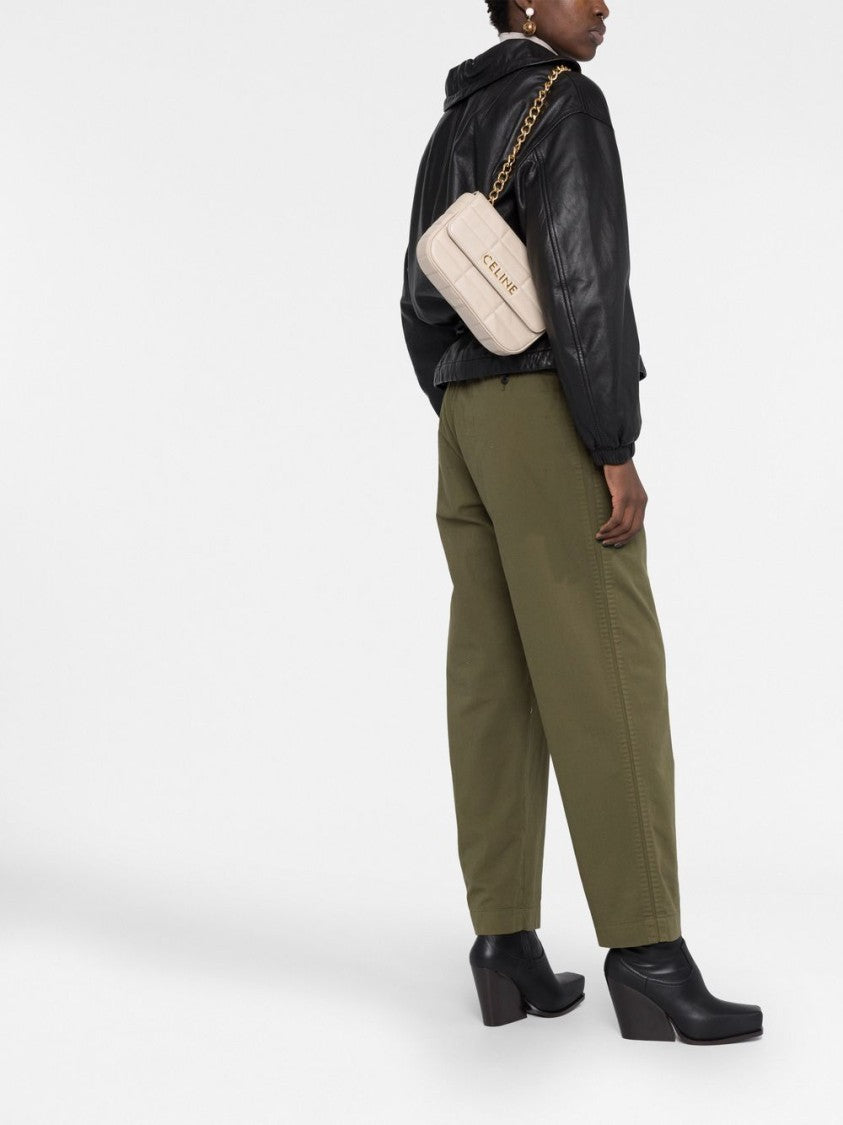 Céline Quilted Logo-Plaque Shoulder Bag