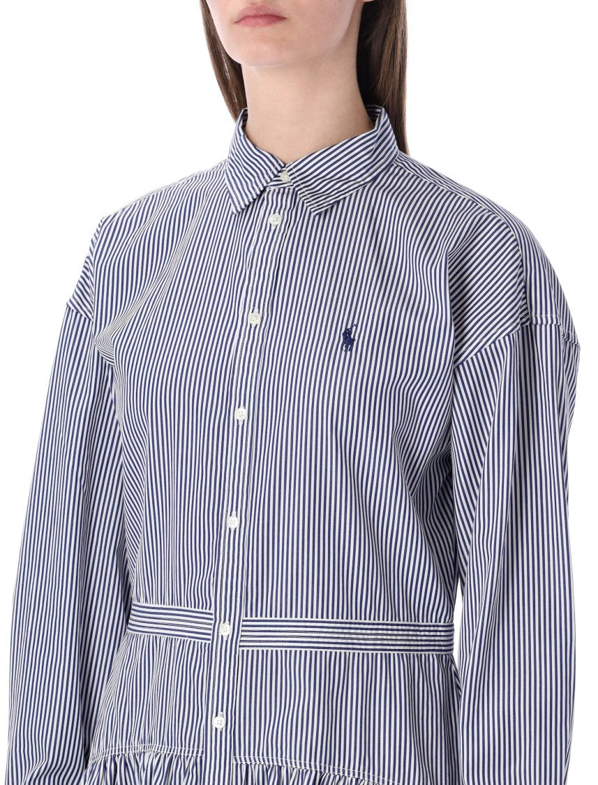 Polo Ralph Lauren Striped Cotton Tiered Skirt Shirt Dress