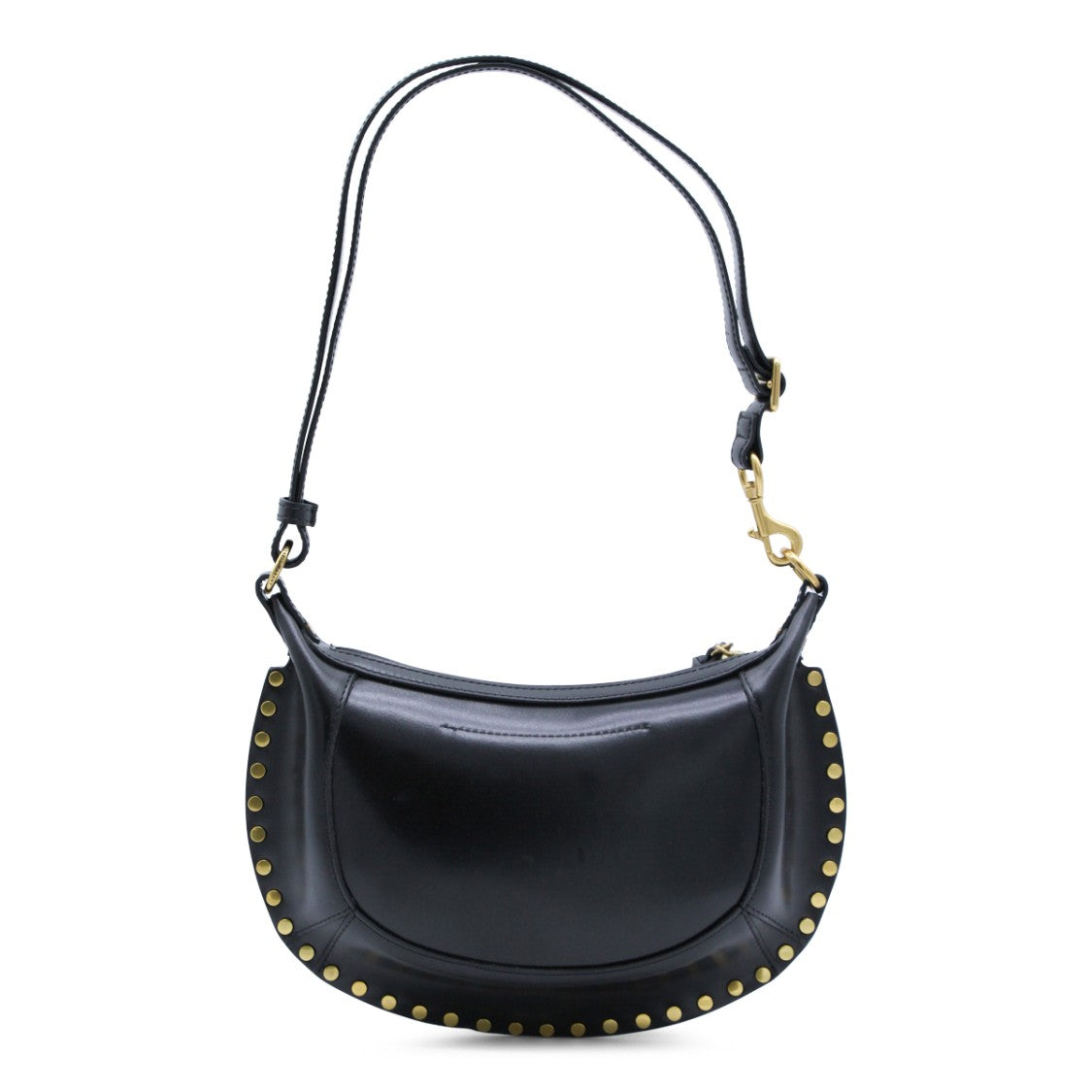 Isabel Marant Crescent-Shape Black Leather Shoulder Bag