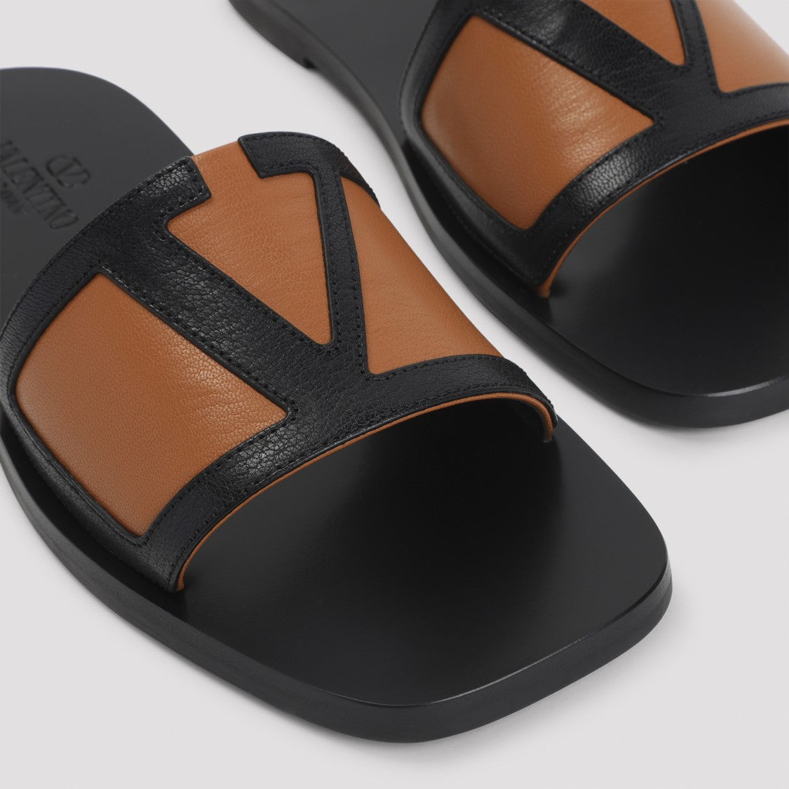 Valentino Garavani Black Leather Sandals
