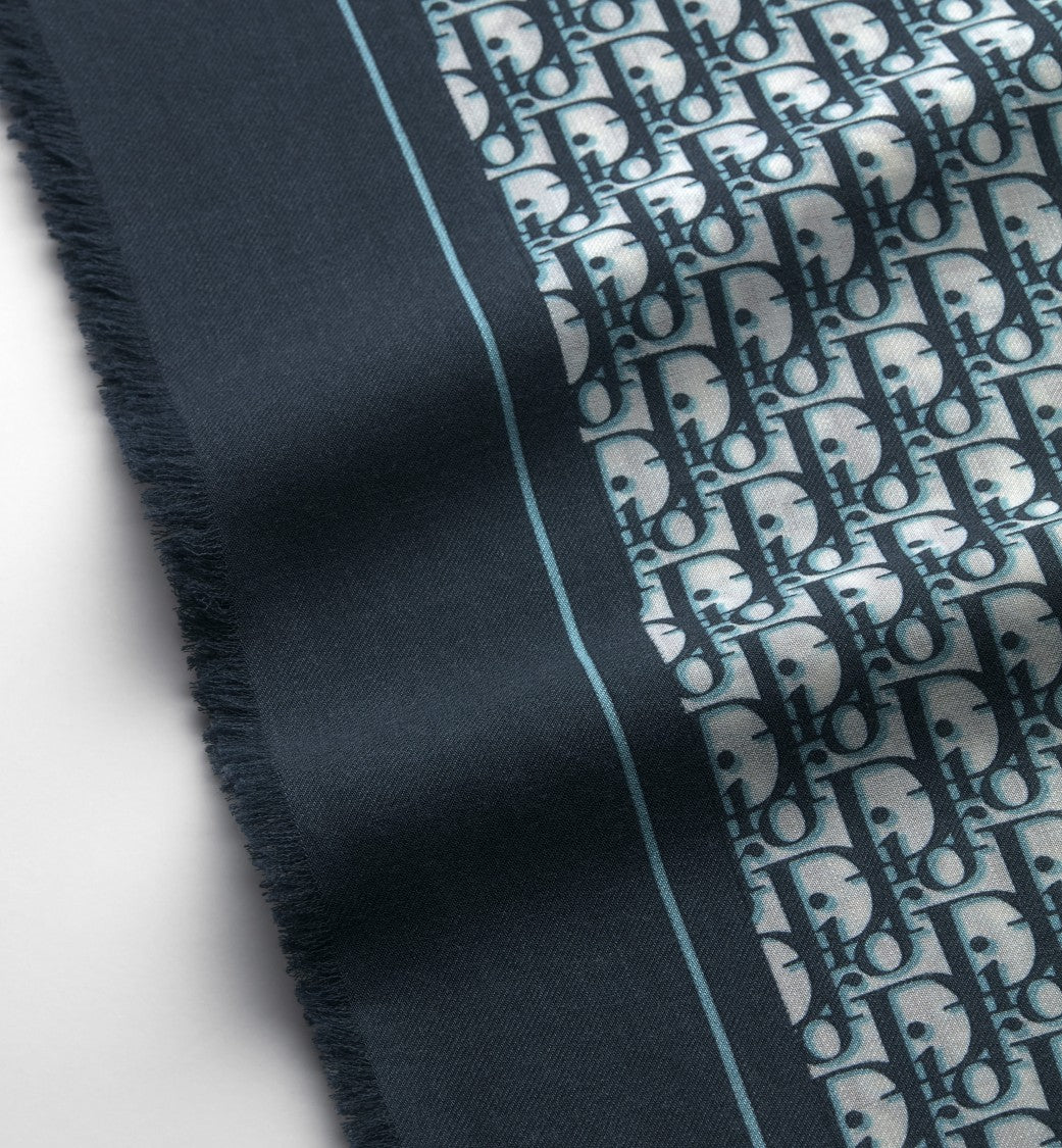 Christian Dior Square Monogram Scarf With Contrasting Edges