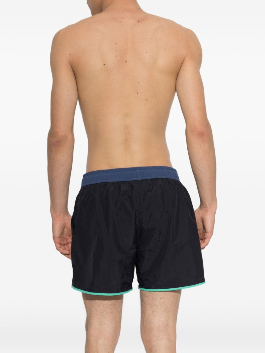 Moschino Black Relaxed Contrast Trim Swim Shorts