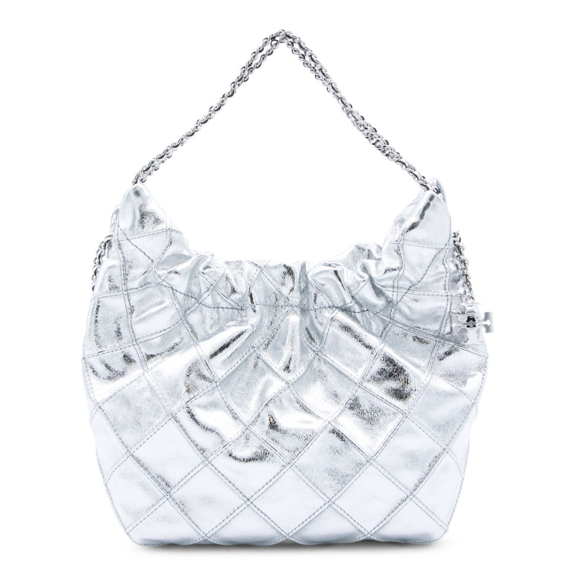 Tory Burch Silver Leather Crossbody Bag