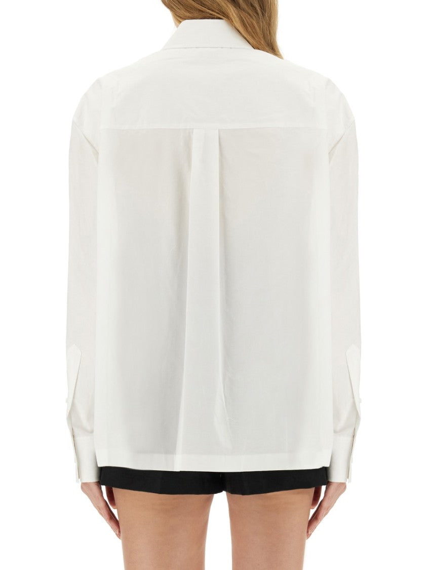 T By Alexander Wang Cotton Shirt With Classic Collar And Minimalist Logo