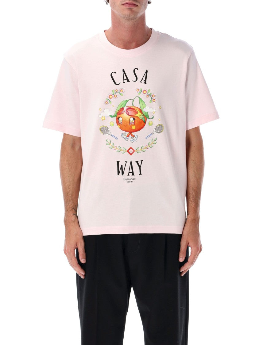 Casablanca Pale Pink Casa Way Orange Mascot T-Shirt