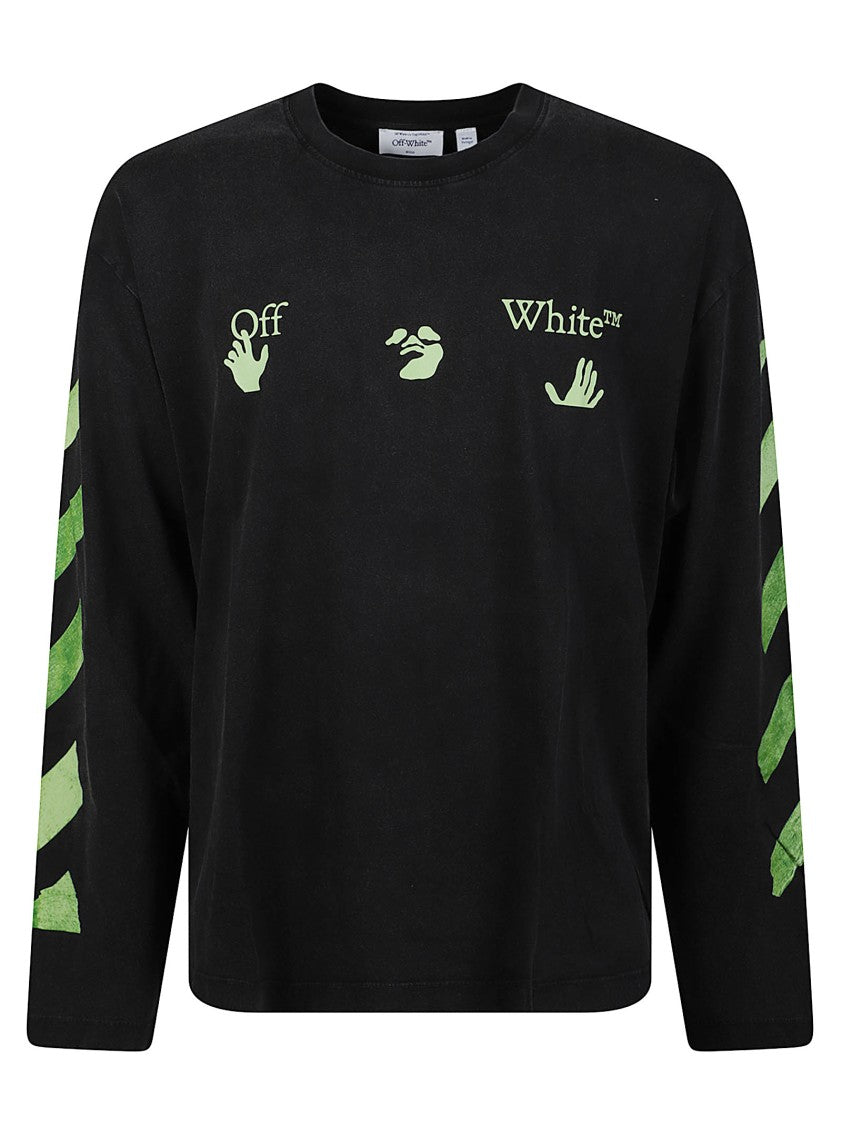 Off-White Black Bacco Arrow Long-Sleeve Cotton T-Shirt