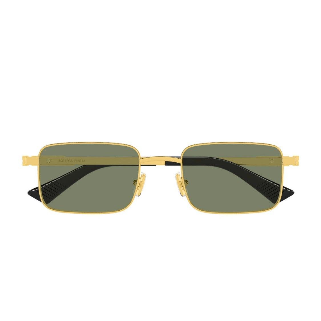 Bottega Veneta Gold Linea Ribbon Metal Rectangular Sunglasses