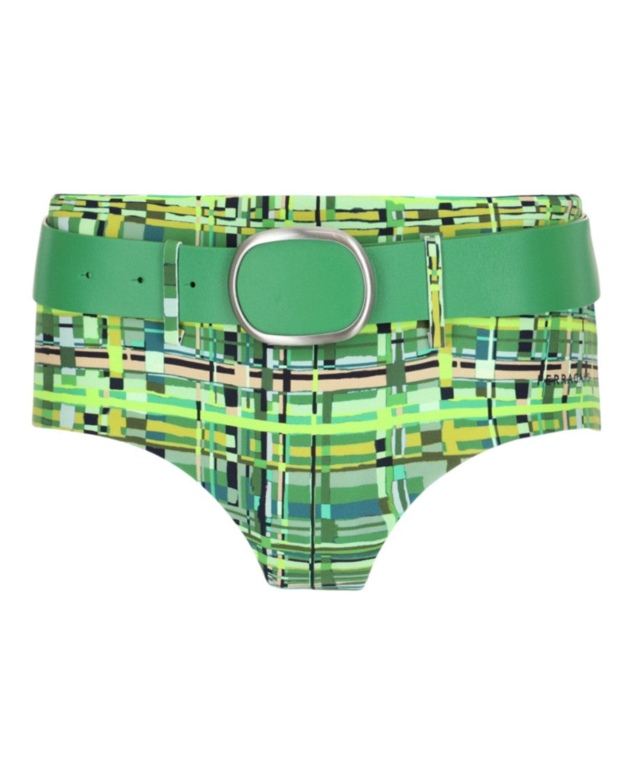 Ferragamo Checkered Belted Swim Bottoms