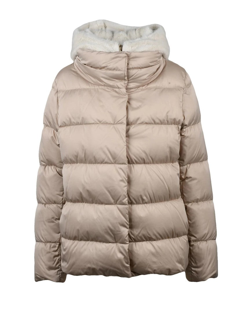 Herno Polyester Plush Hooded Down Jacket