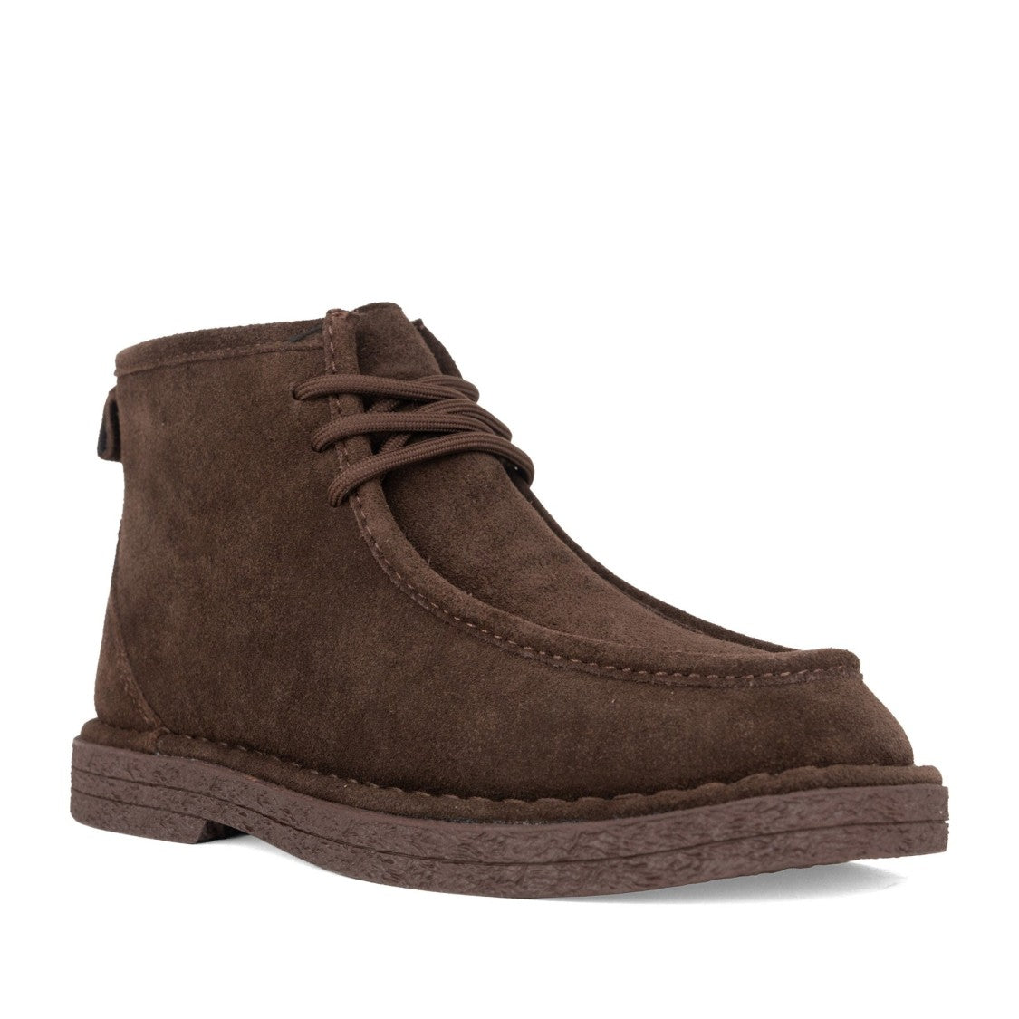 Linda Baumann Brown Moccasin-Inspired Lace-Up Leather Ankle Boots