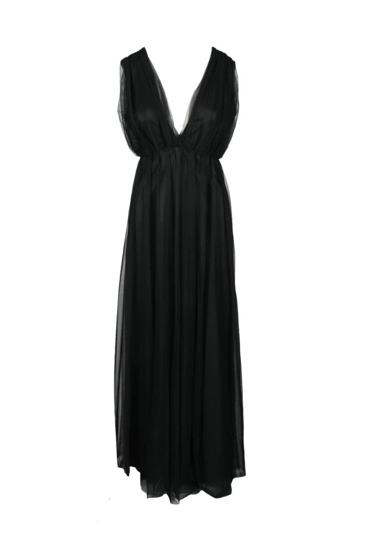 Siste S Black Long Tulle Dress