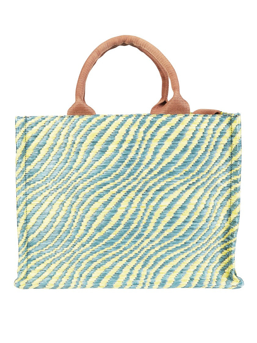 Marni Basket Small Wavy Striped Tote Bag