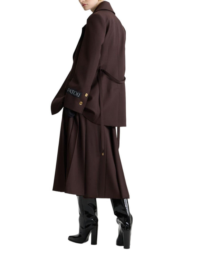 Patou Longline Single-Breasted Jacket In Sustainable Technical Wool