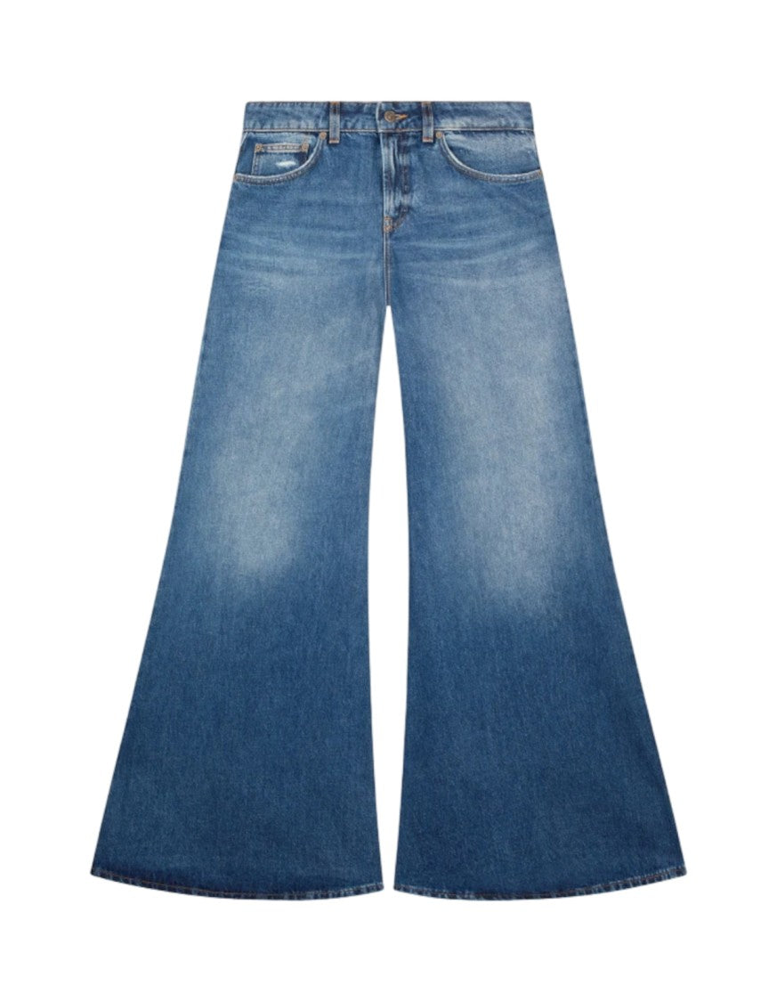 Dondup High-Waisted Wide-Leg Jeans With Vintage-Inspired Fading