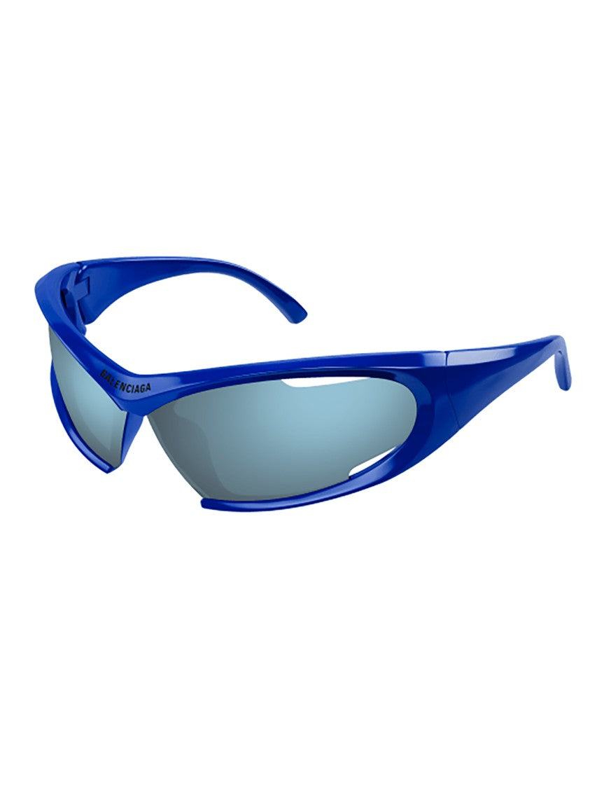 Balenciaga Aerodynamic Blue Frame Sunglasses With Tinted Lenses