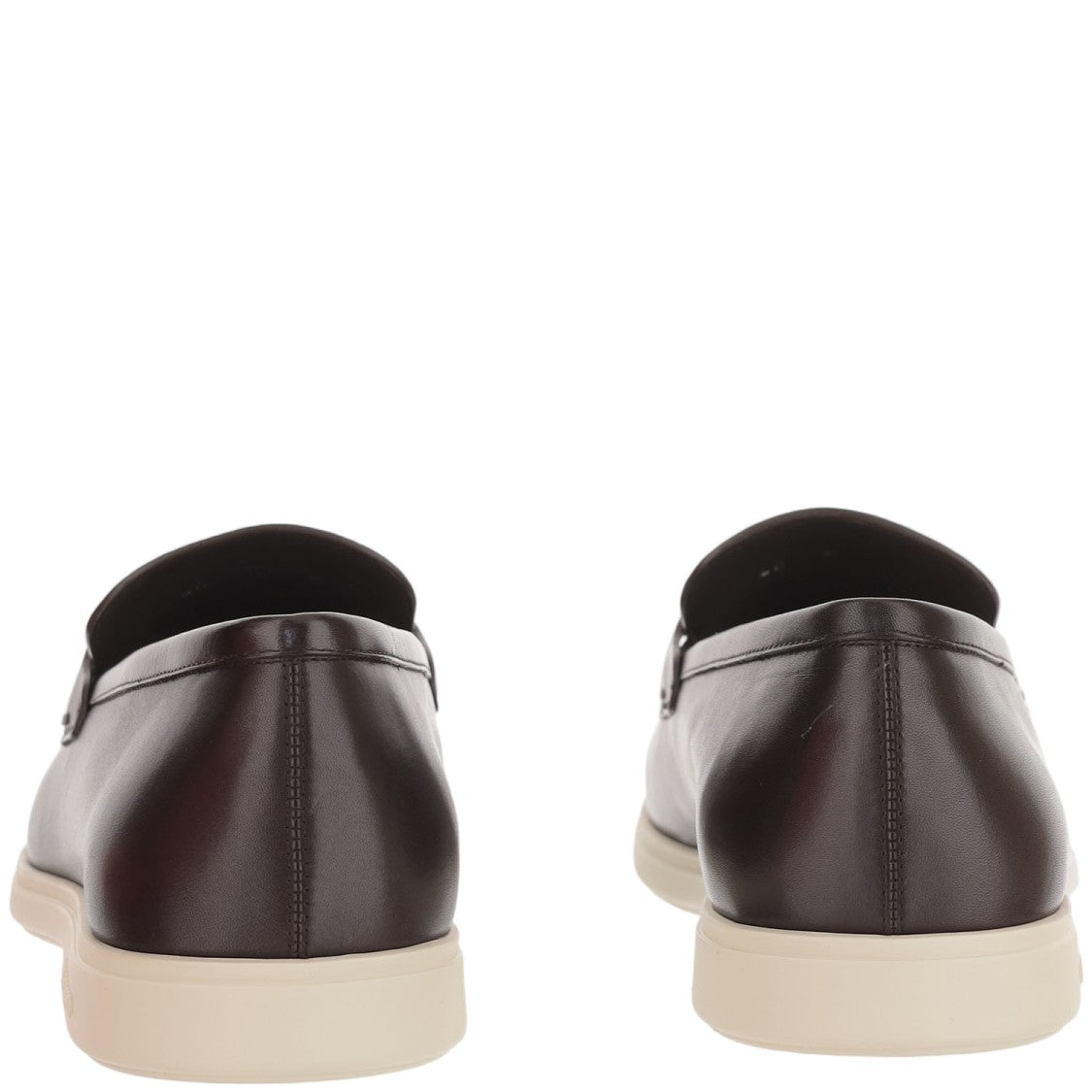 Salvatore Ferragamo Brown Hook Detail Leather Loafers