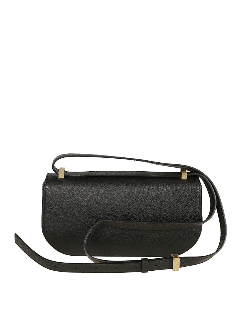 Ferragamo East West Leather Shoulder Bag With Gancini Buckle