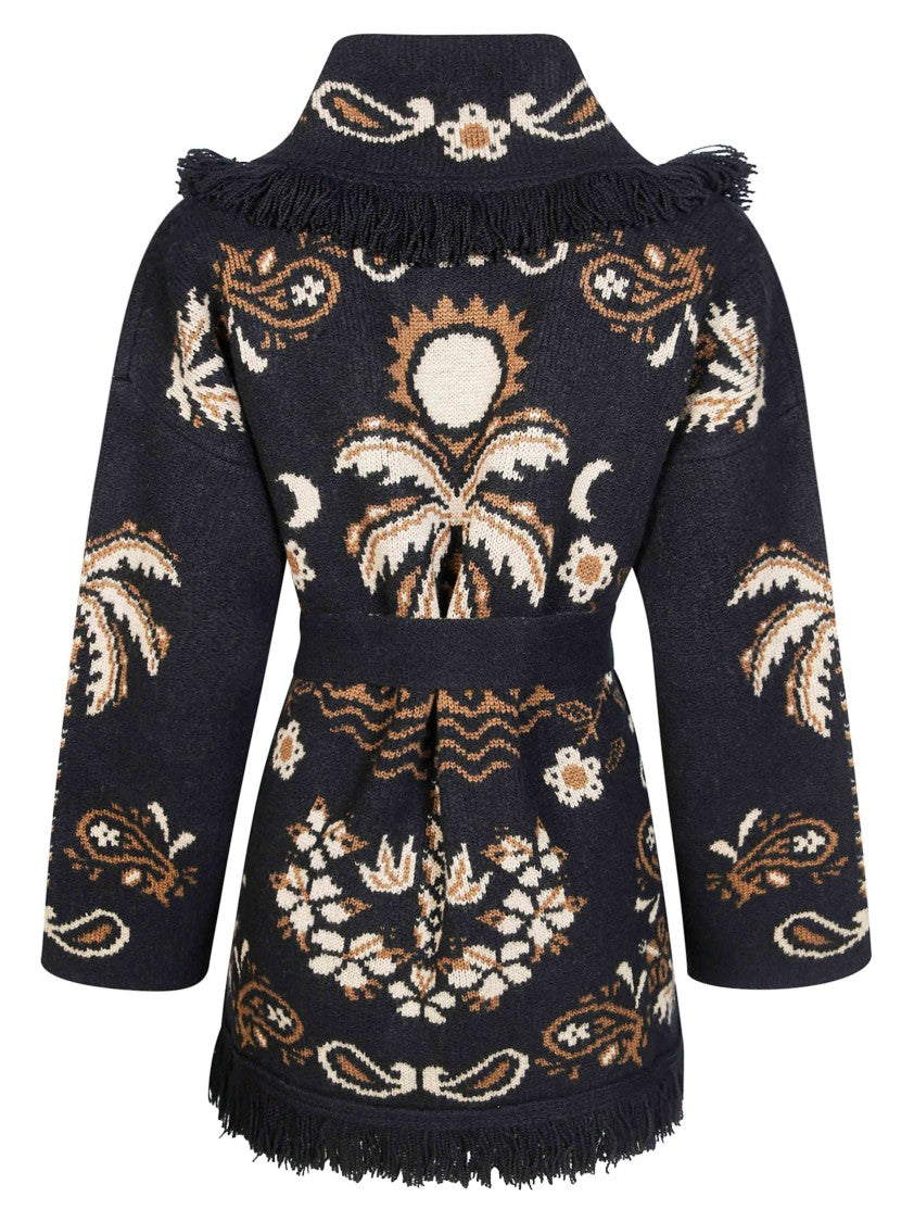 Alanui Island Roots Foulard Fringe Paisley Cardigan