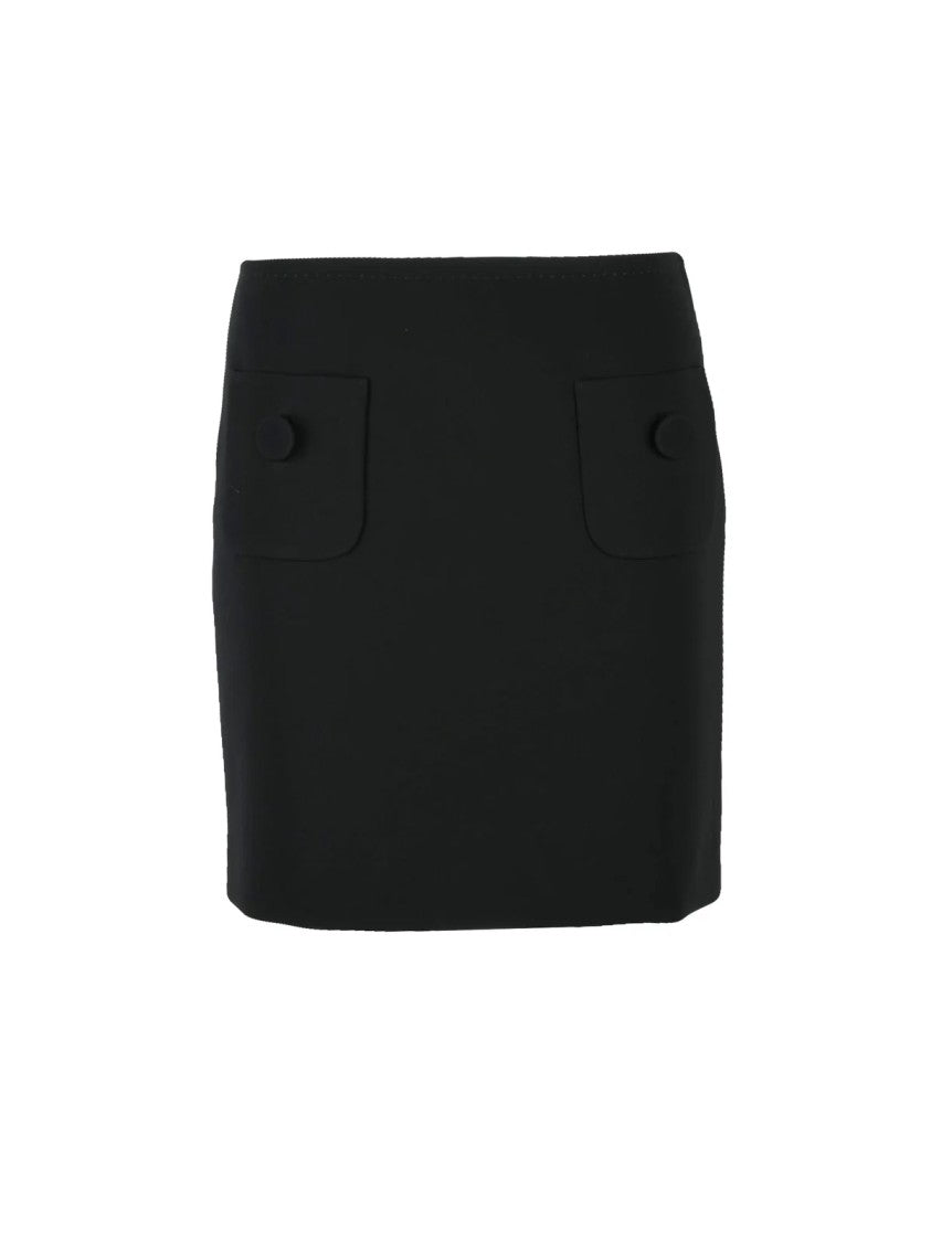 Max Mara Black Triacetate Polyester Women Mini Skirt
