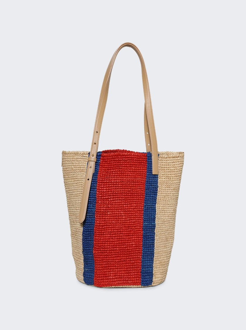 Rabanne Logo-Embossed Raffia Basket Bag